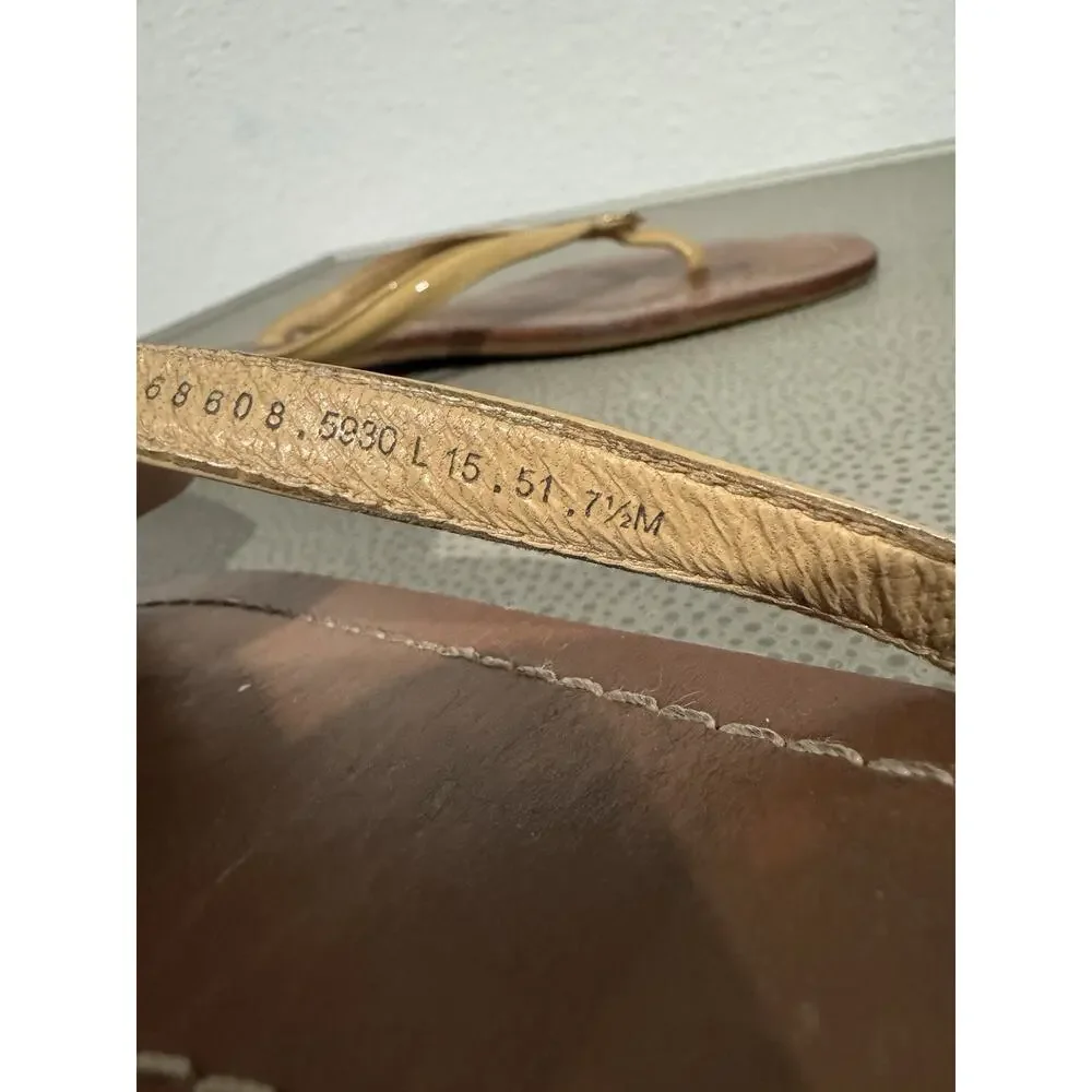Tory Burch Terra Sandals Light Honey Color Leather Women Size 7.5 M